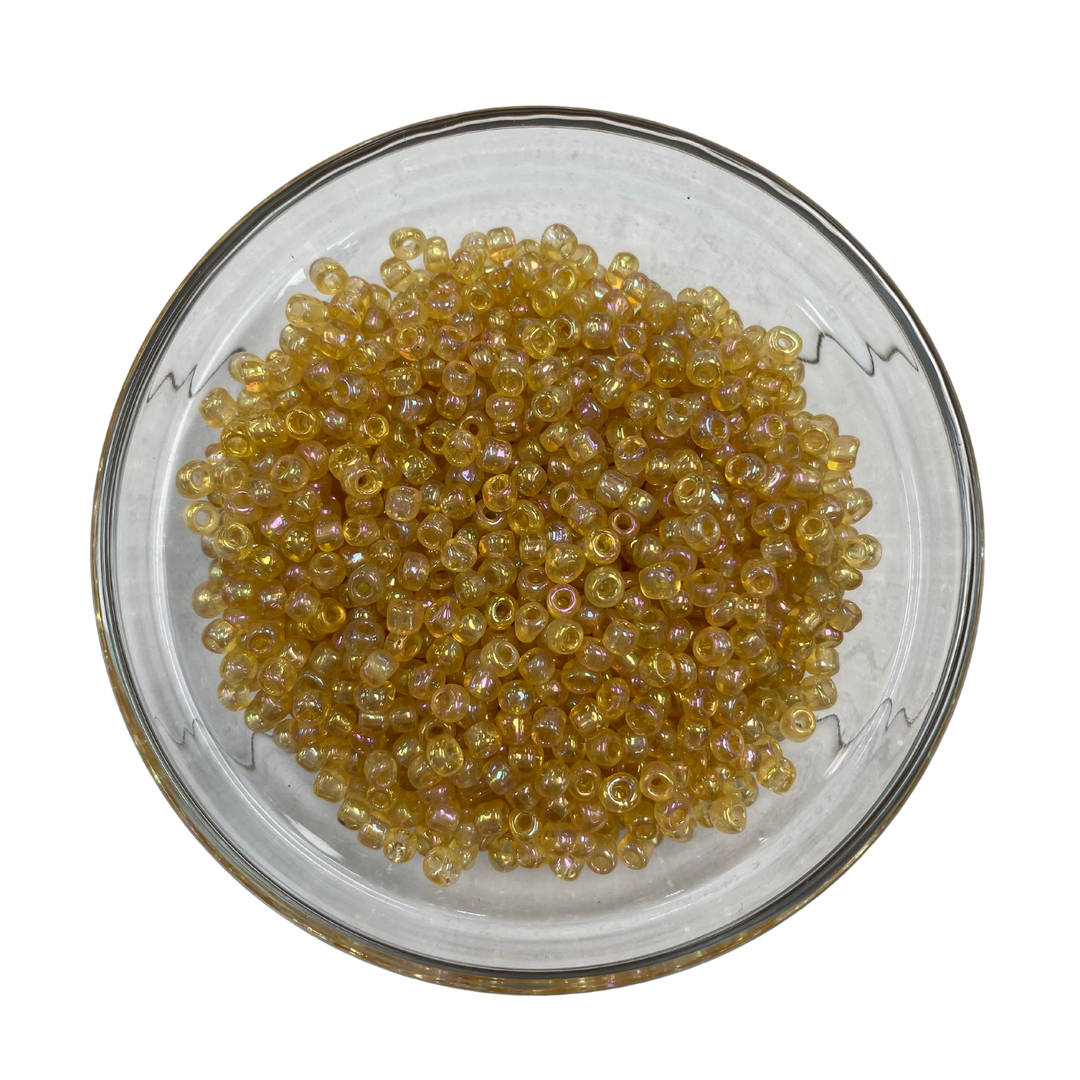 Seed Beads - 6/0 Transparent Rainbow Gold Yellow - The Bead Boss