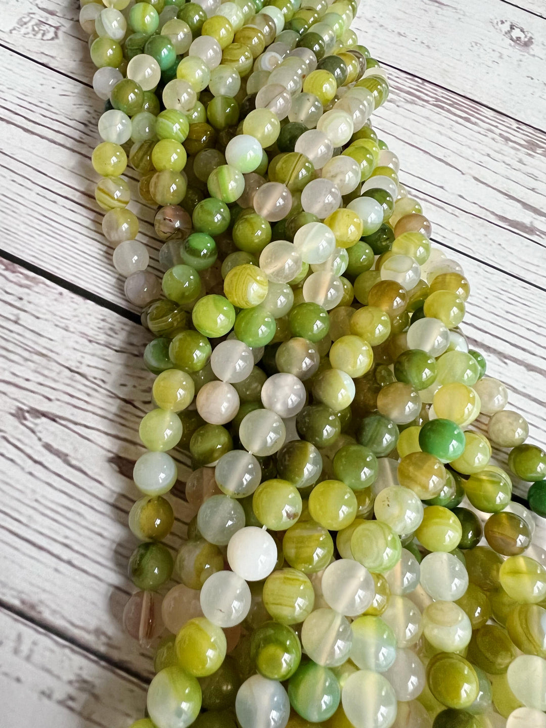 10mm Smooth Natural Agate - Green - The Bead Boss